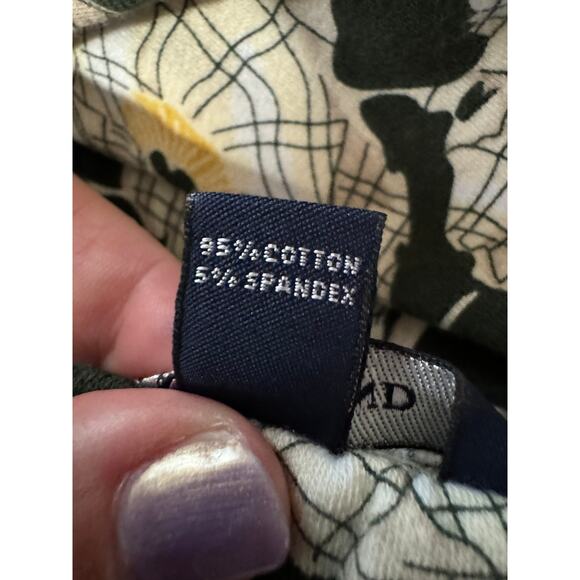 Lands End | Green Floral Cotton Wrap Midi Dress | Size Medium 10-12 - Picture 12 of 15